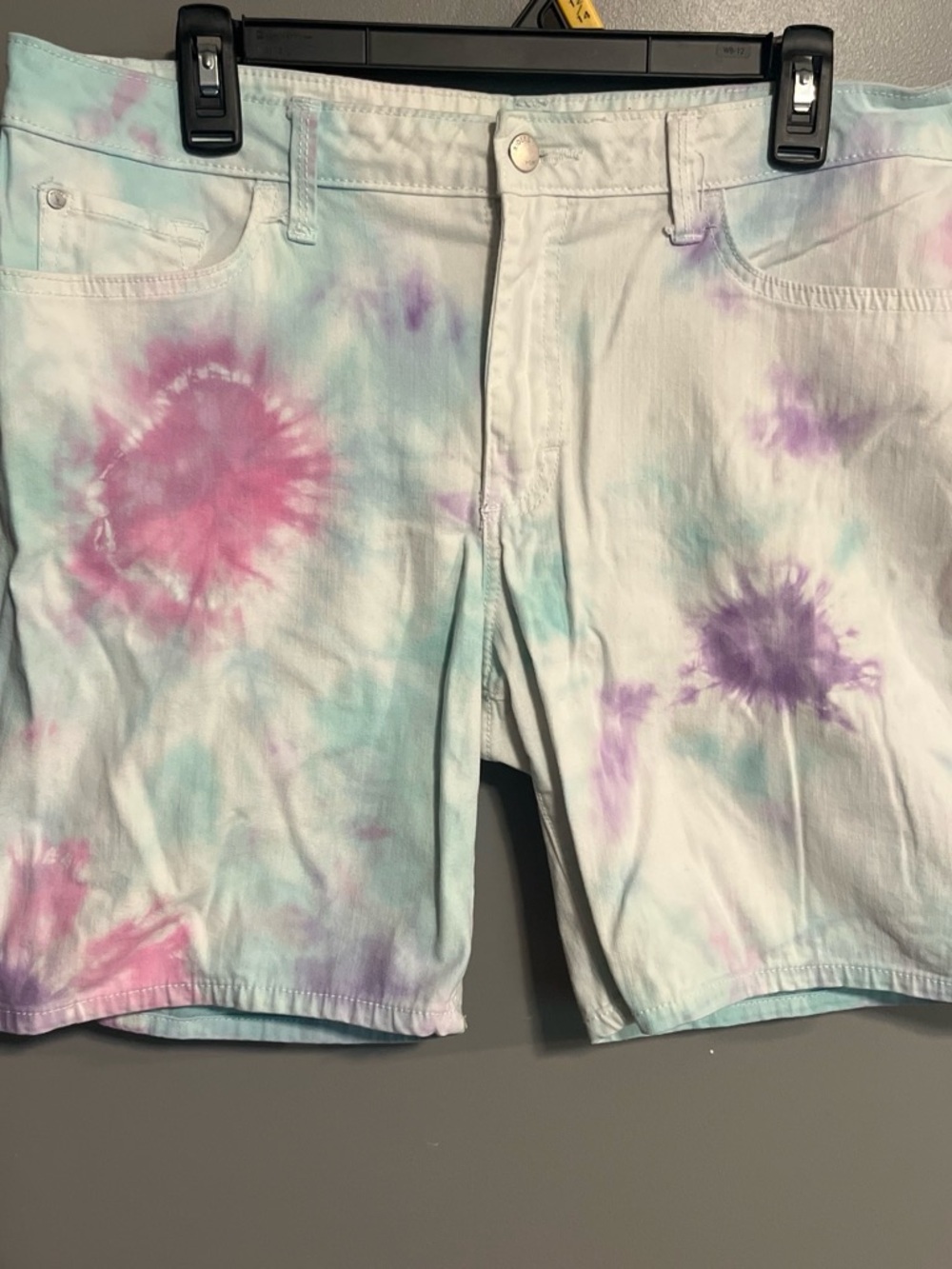 Lee Pastel Tie-Dye Jean Shorts in Pink, Purple & Aqua